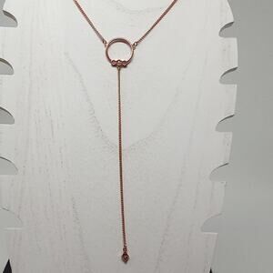 Luv A J Rose Gold Color 20 Inch Necklace with Drop Chain
